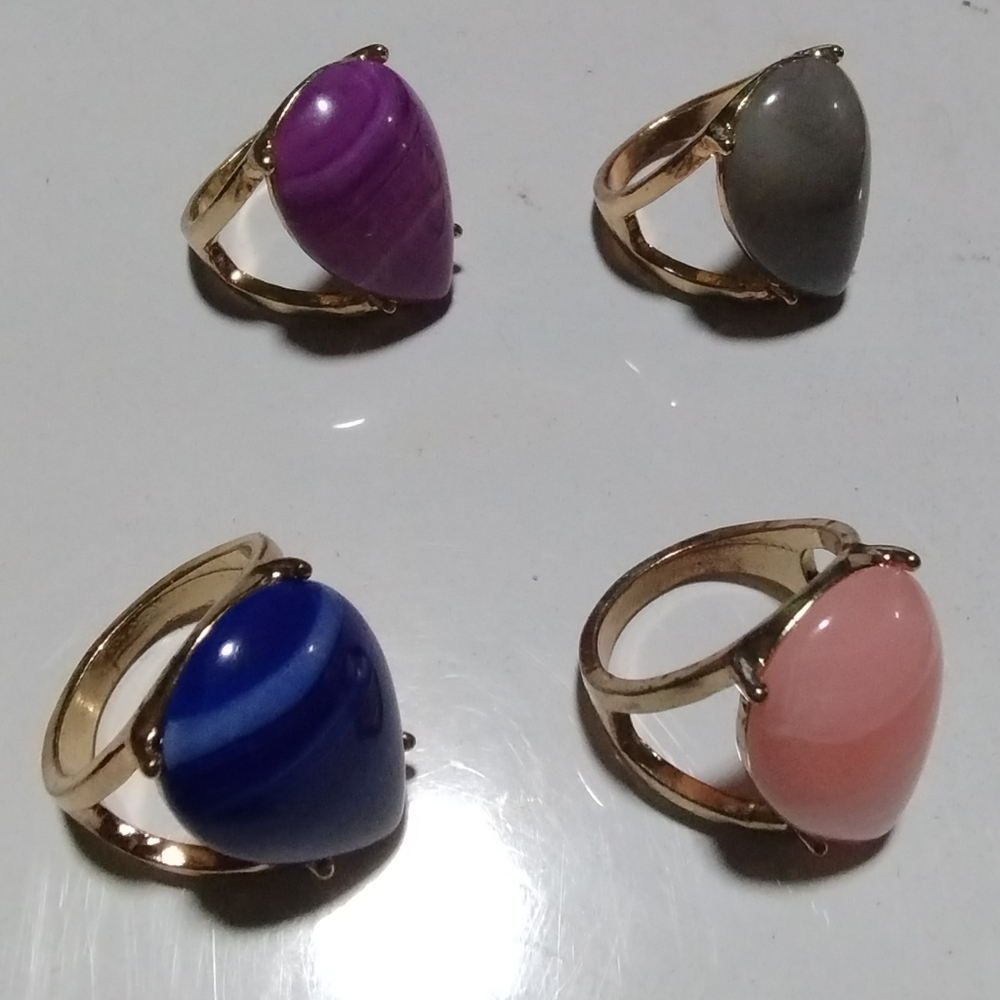 Statement Rings Colorful Gemstone Fashion Jewelry Cocktail‎ Ring Set Size 10